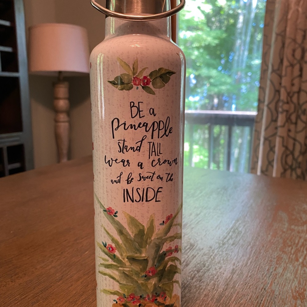 Metal “Primitives by Kathy” Pineapple water bottle